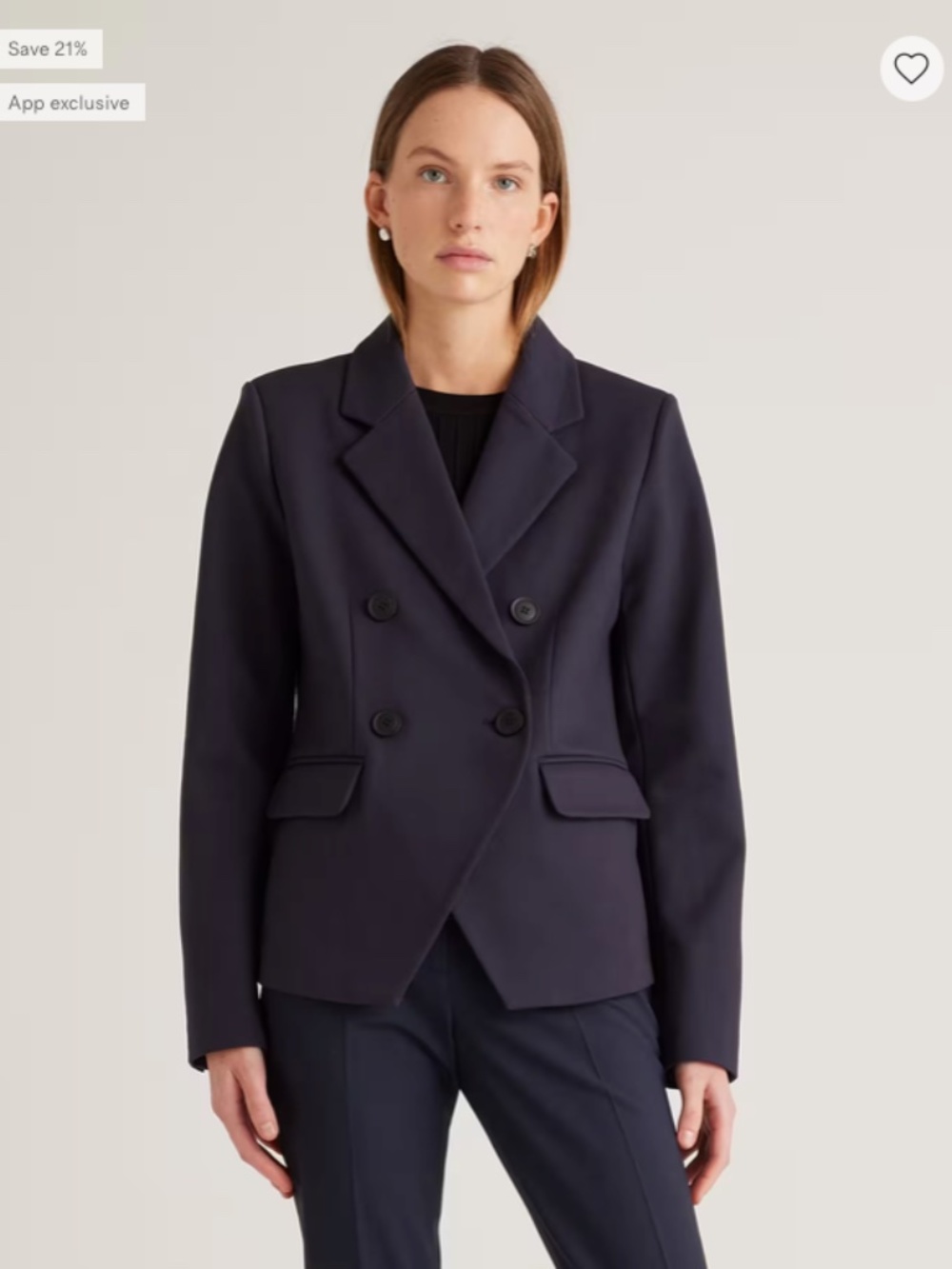 NWT Quince Ultra-Stretch Ponte Double-Breasted Blazer Size Small